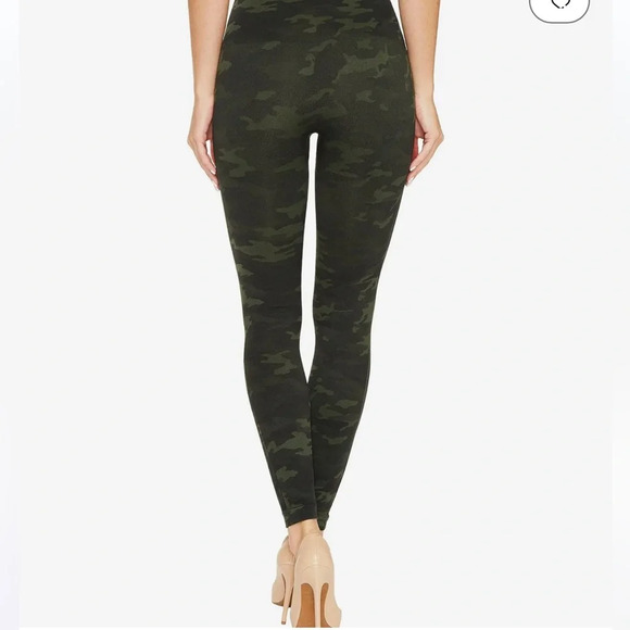 Spanx Look At Me Now High Waisted Stretch Leggings Pants Camo Green Size Small - Picture 8 of 13